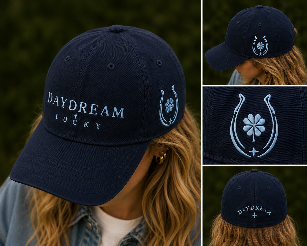Embroidered Cotton Hat with Structured Crown