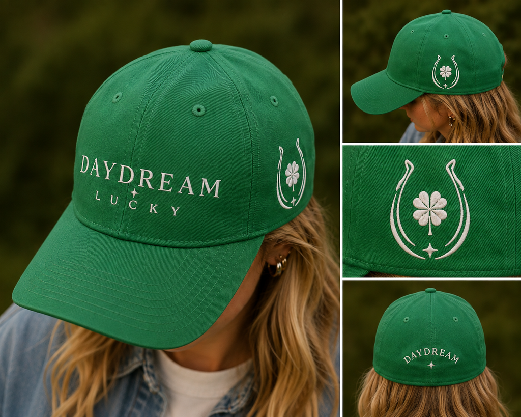 Embroidered Cotton Hat with Structured Crown