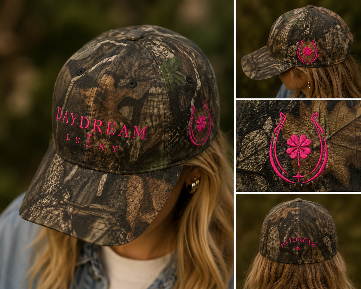 Embroidered Cotton Hat with Structured Crown